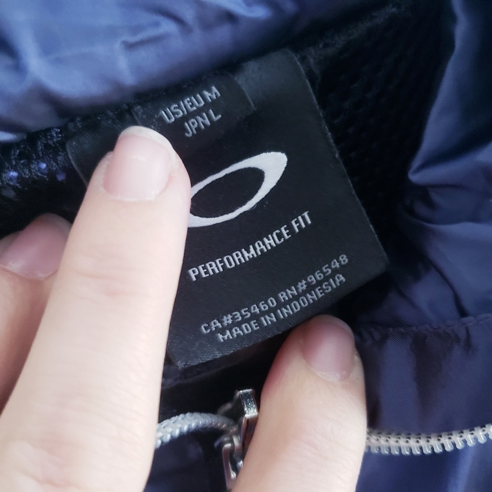 Oakley Blue Quarter Zip Windbreaker Proformance Fit Jacket - Picture 6 of 7